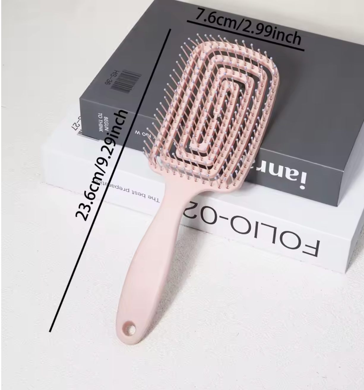 Brosse à cheveux carrée poils en nylon