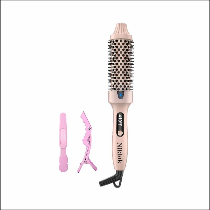 NIKLOK Brosse à friser infrarouge ionique avec écran LED