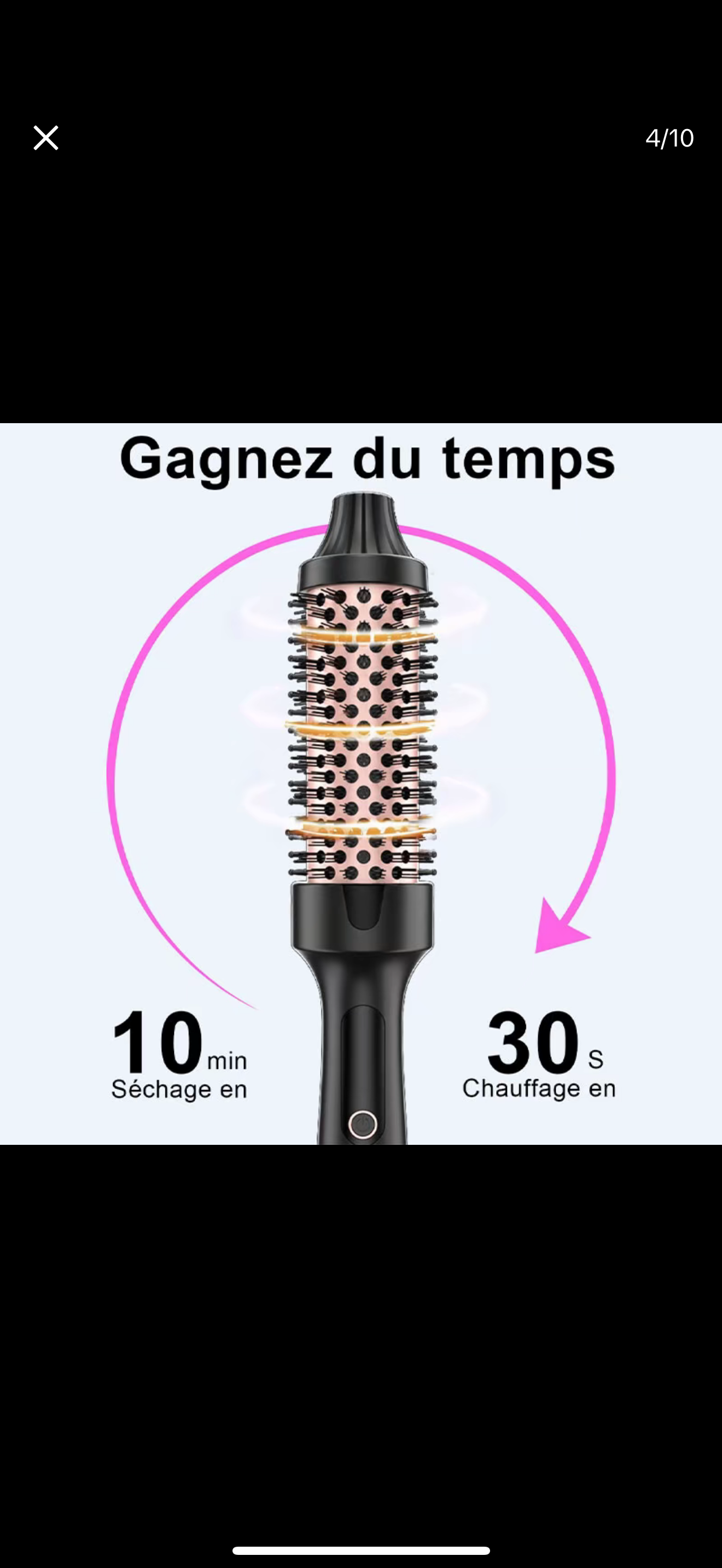NIKLOK Brosse à friser infrarouge ionique avec écran LED