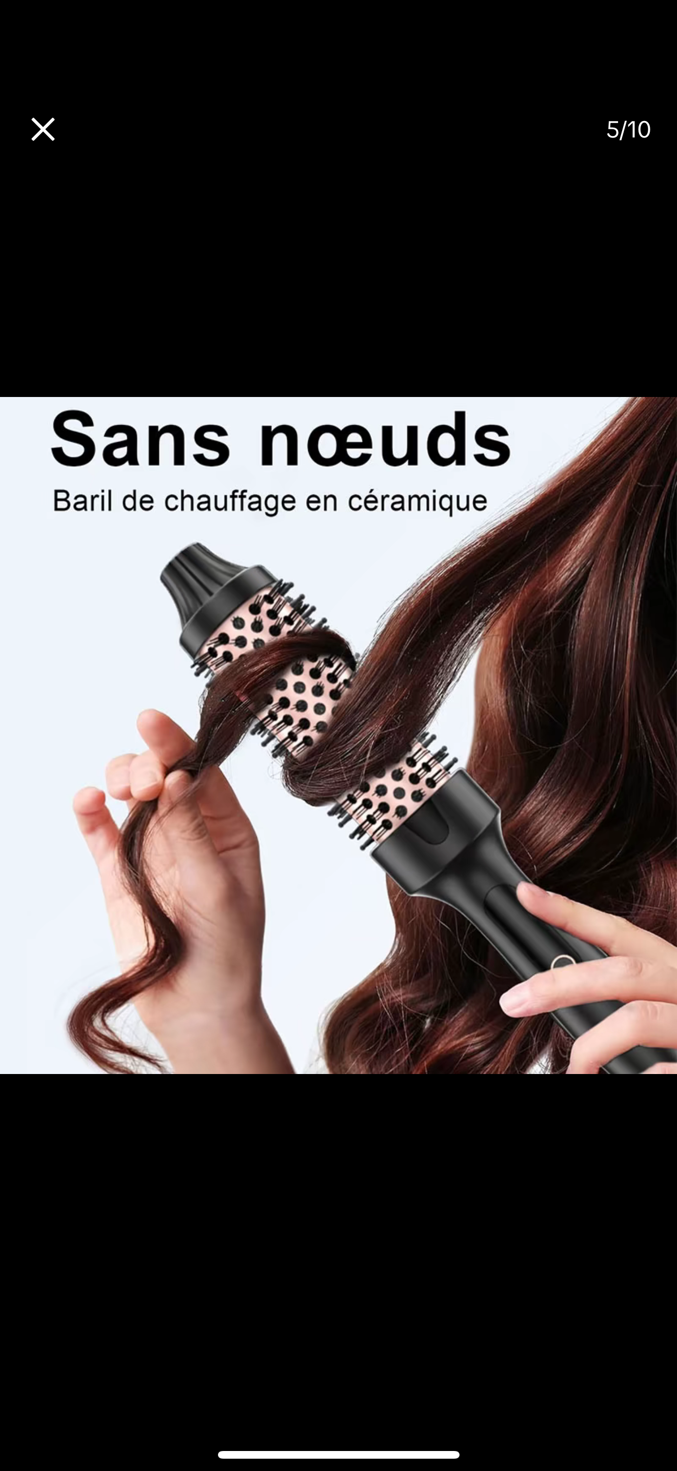 NIKLOK Brosse à friser infrarouge ionique avec écran LED