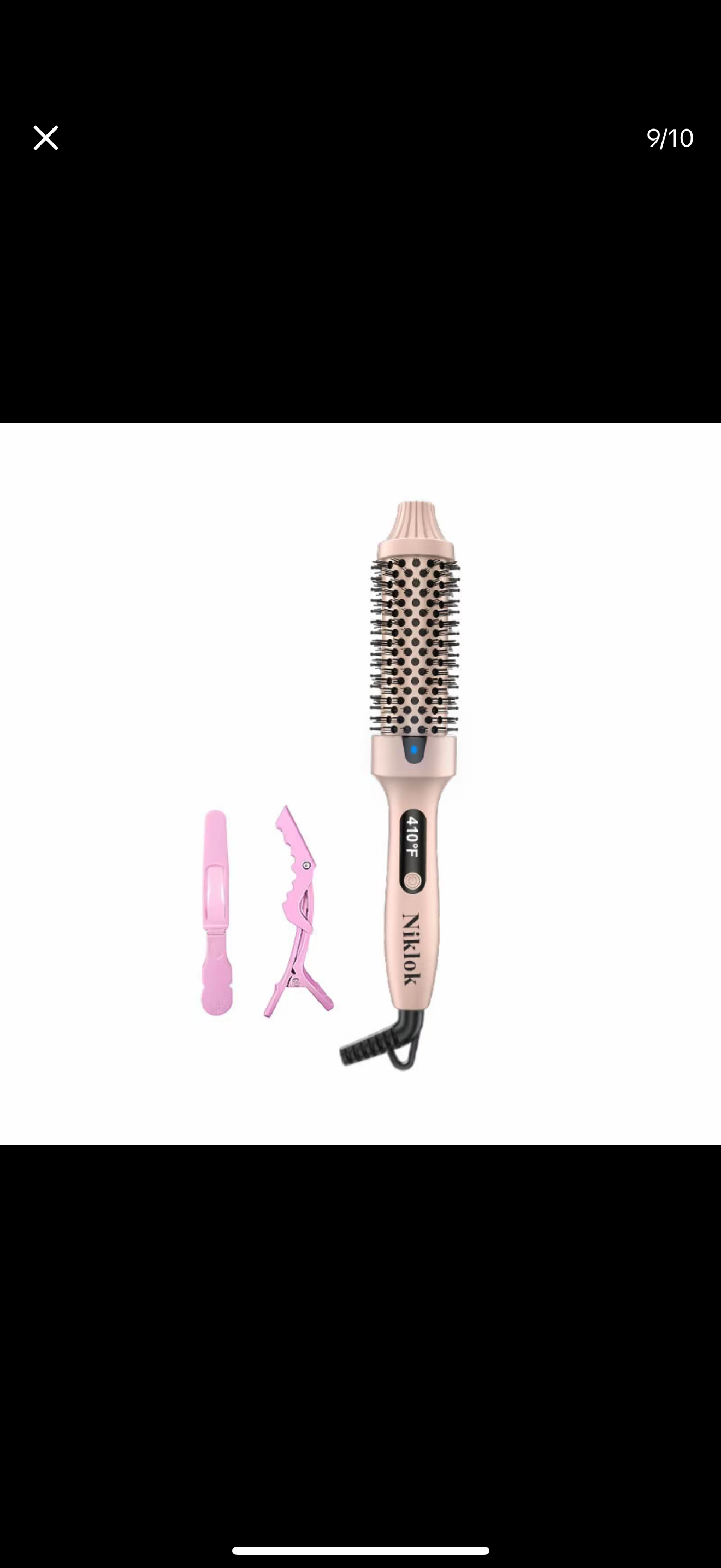 NIKLOK Brosse à friser infrarouge ionique avec écran LED